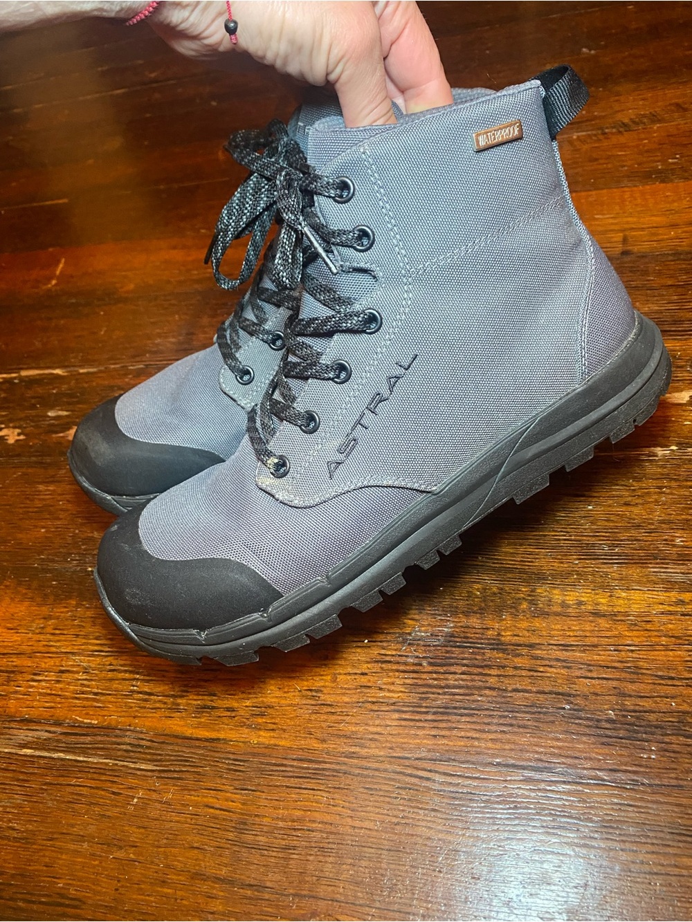 ASTRAL Pisgah Men’s Gray & Black Waterproof Canvas Lace-Up Hiking/Outdoor Boot